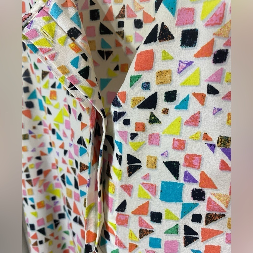 CeCe by Cynthia Steffe Candy Gems Tank Tunic, Sz L, Colorful Confetti Button Up - Picture 4 of 6
